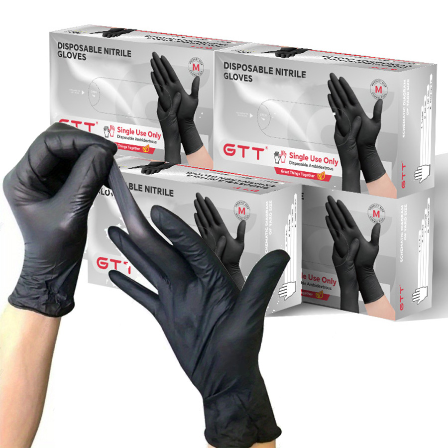 Exam Glove Nitrile - 100-800Pcs Black Nitrile Disposable Gloves Wholesale