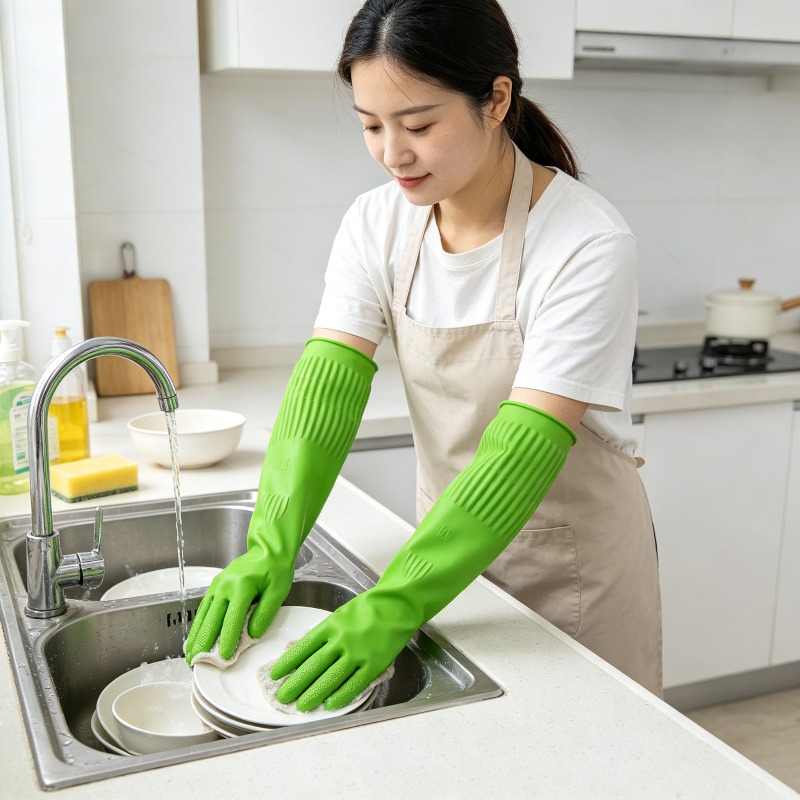 1Pair Lengthen Dishwashing Cle - đánh giá và giá Dish Glove Rubber